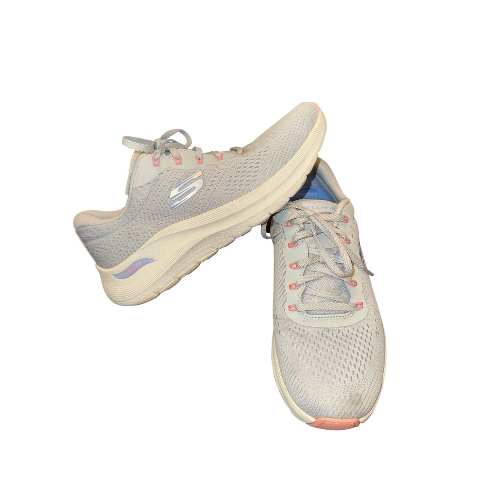 Skechers Arch Fit Sneakers Womens 8.5‎ Gray Pink 150051 Athletic Walking Shoe